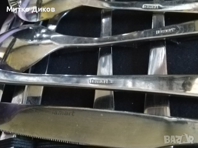 Lamart марков комплект от 24 броя-6 вилици-12 лъжици-6ножа нови в дървена кутия, снимка 7 - Прибори за хранене, готвене и сервиране - 40483208