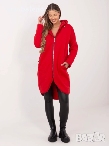 Дамски дълъг преходен суичър с качулка и цип Tina, 5цвята , снимка 13 - Суичъри - 52930895