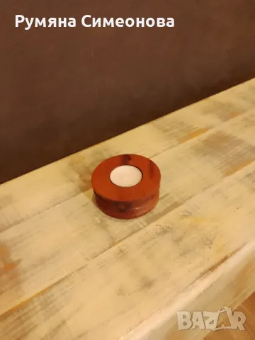 Дървен свещник, снимка 2 - Декорация за дома - 47993799