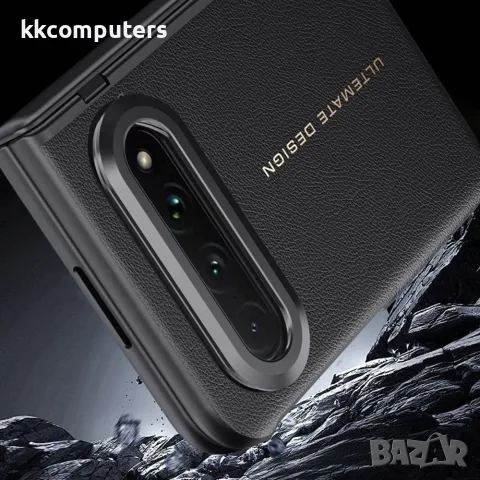 Xiaomi 18 Fold Калъф Кожа и PC, Твърдо Стъкло, Стойка – Черен, Червен и Бял, снимка 9 - Калъфи, кейсове - 56256521