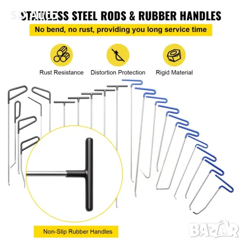 VEVOR PDR Комплект Лостове за ремонт на вдлъбнатини без кит и боя - 21 части, снимка 5 - Аксесоари и консумативи - 49553232