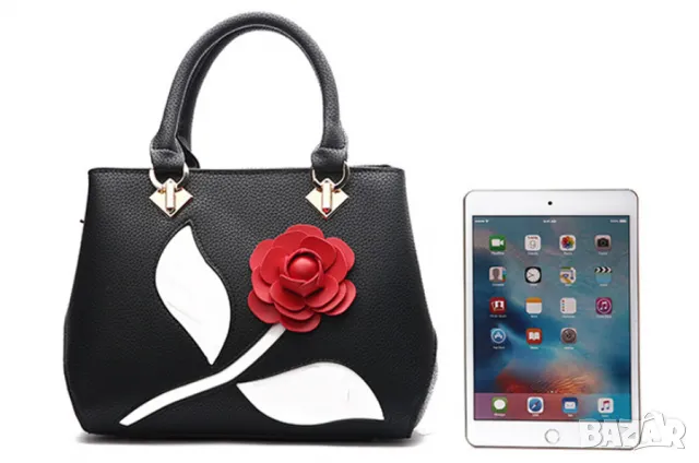 Чанта 3D Rose Black, снимка 5 - Чанти - 47951583