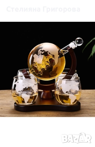 Декантер за уиски - глобус, снимка 4 - Други - 52983699