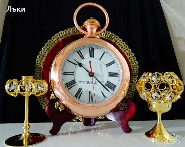 Стенен часовник Genevieve Lethu,чиста червена мед. , снимка 9 - Антикварни и старинни предмети - 52900277