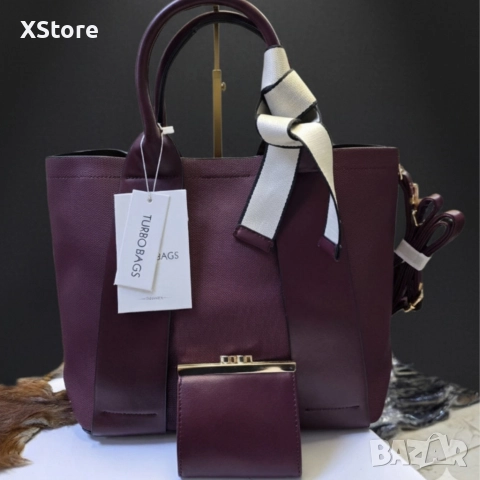 Елегантна бордо чанта 2 в 1 – стил и удобство за всяка жена, снимка 5 - Чанти - 52571999