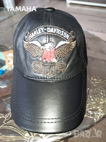 Harley dаvidson  Кожена. Шапка  ЕСТЕСТВЕНА КОЖА , снимка 2 - Шапки - 44805482