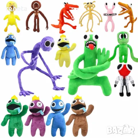 Комплект играчки Rainbow friends, Плюшени, 5 броя, 28-30 см, снимка 1