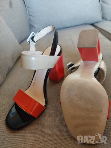 Дамски лачени обувки с интересен ток марка Morissett номер 37, снимка 7 - Дамски обувки на ток - 37676455