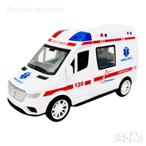 Детска Линейка със звуци и светлини, снимка 3 - Коли, камиони, мотори, писти - 48636475