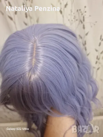 Светло Лилава вълниста перука, снимка 6 - Аксесоари за коса - 48856604