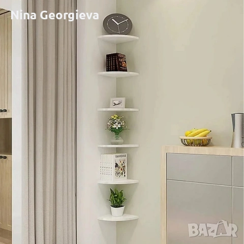 Комплект от 4 ъглови стенни рафта за съхранение – PVC, снимка 4 - Други стоки за дома - 53884619