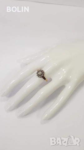 Викториански златен пръстен с диаманти , снимка 6 - Пръстени - 52777588