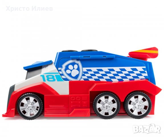 Paw Patrol Мобилен пит-стоп със състезателна кола и кученцето Чейс Голям камион на Пес Патрул, снимка 6 - Коли, камиони, мотори, писти - 39681592