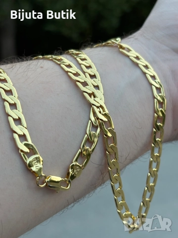 Масивен Златен Кубински Ланец
