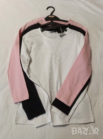 Комплект 3 английски памучни блузи George 9-10 г. дълъг ръкав