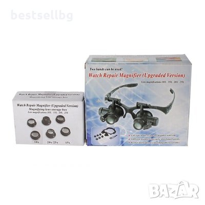 Мощна увеличителна лупа за глава очила 10Х с лед осветление за бижута, снимка 11 - Други инструменти - 29183077