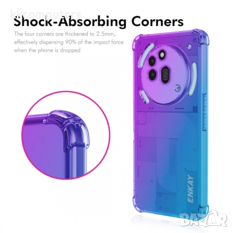 Nothing Phone (3a) Pro Удароустойчив ENKAY2 Силиконов Калъф и Протектор, снимка 4 - Калъфи, кейсове - 51443342