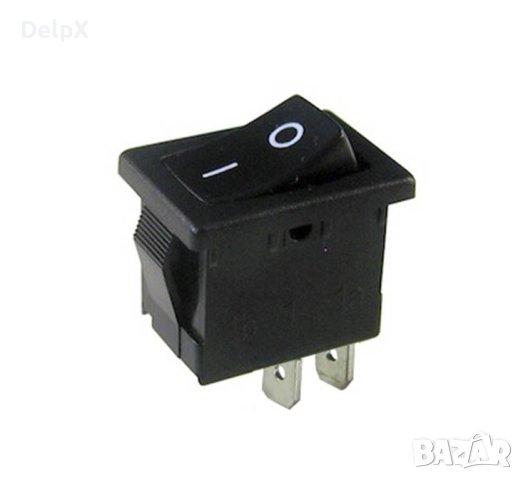 Ключ, 2pin, 2 положения, черен, 250V, 6A, 19x13mm, снимка 1 - Друга електроника - 42609964
