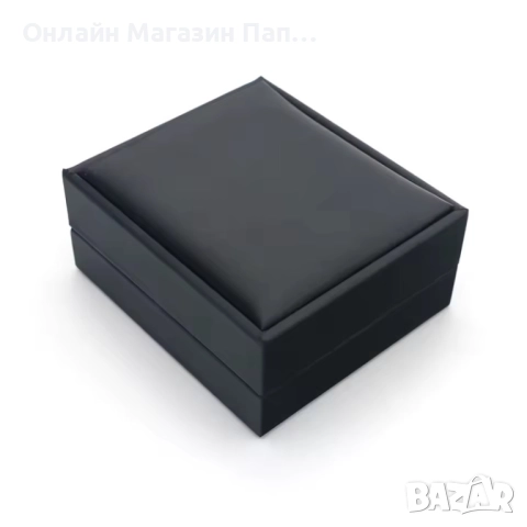 Кутия за Бижута от Черна PU Кожа – Елегантна Кутия с Текстура за Гривни и Колиета