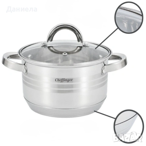 Комплект съдове за готвене 12 части Cheffinger, снимка 4 - Съдове за готвене - 53180927