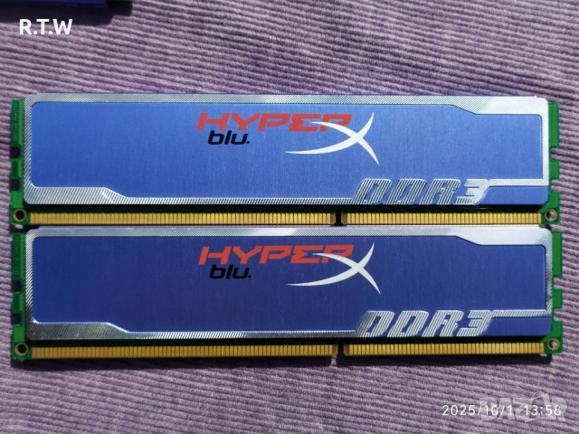 Комплект RAM памети 8GB (4x2GB) Kingston HyperX blu DDR3 1600/1333MHz, снимка 2 - RAM памет - 51991739