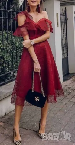 Официална рокля бордо, снимка 5 - Рокли - 47310192