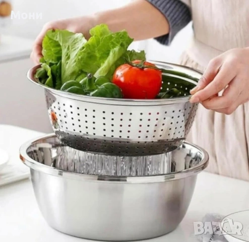 Многофункционално ренде 3в1 с купа за салата и съд за отцеждане, снимка 5 - Други - 53913636