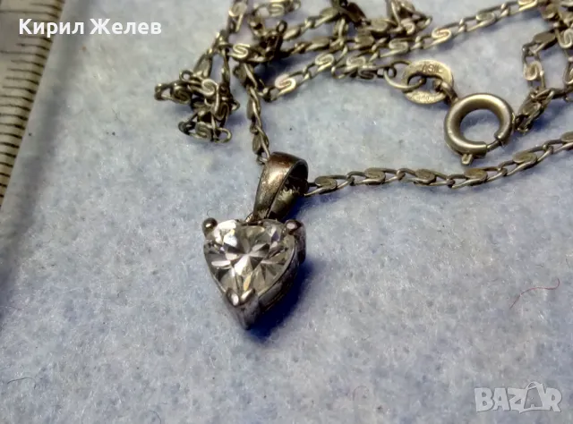 НЕЖЕН СРЕБЪРЕН ПЕНДАНТ с КУБИЧЕН ЦИРКОН ФИАНИТ и СТАРИННА СРЕБЪРНА ВЕРИЖКА СРЕБРО 900 ALIS 39960, снимка 10 - Колиета, медальони, синджири - 50056707