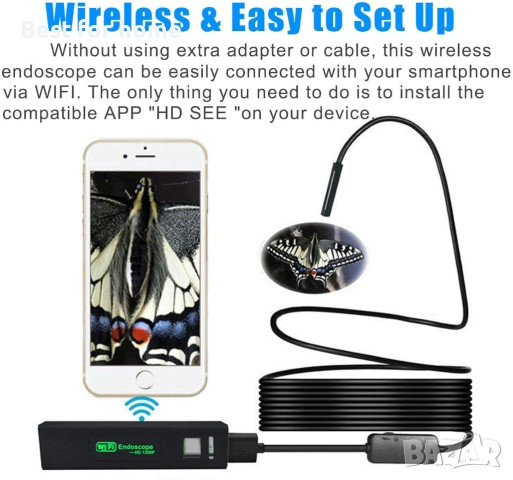 Инспекционна , водоустойчива безжична HD ендоскопска камера за канализационни  тръби, снимка 5 - Други инструменти - 52185592