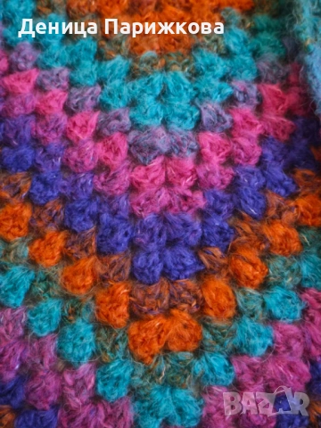 Ръчно плетен триъгълен шал модел „Белисимо“, снимка 4 - Шалове - 52749580