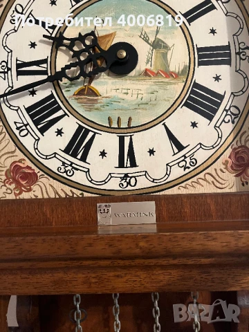 Античен,стенен-Фрезийски часовник,тъмен орех 1950-1960г.с махало, снимка 11 - Стенни часовници - 50571193