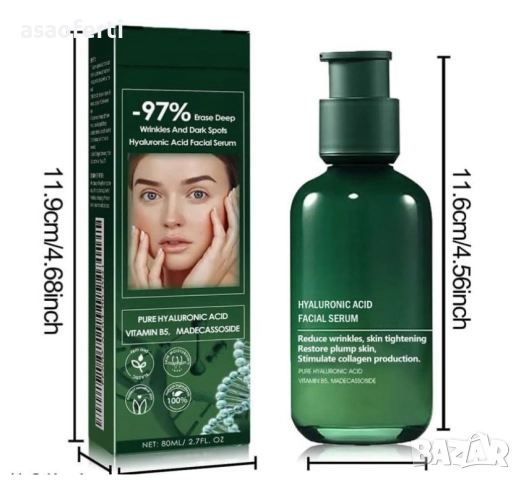 💧 EELHOE Серум за Лице с Хиалуронова Киселина, Витамин B5 и Мадекасозид – 80 мл, снимка 6 - Козметика за лице - 52552049