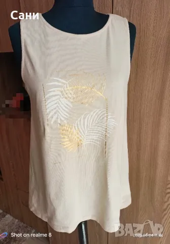 Бежов памучен потник , снимка 2 - Потници - 50151036