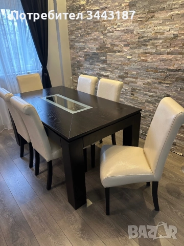  Трапезарна и холна маси с 6 бр. столове, снимка 2 - Маси - 52663058