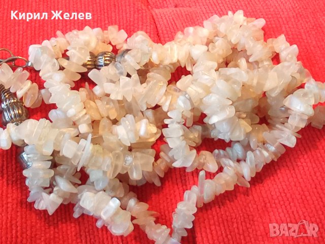 РАЗКОШНА ПОСРЕБРЕНА ЕТНОГРАФСКИ СТИЛ СКЪПОЦЕННА ОГЪРЛИЦА НАТУРАЛЕН МЛЕЧЕН КВАРЦ КРИСТАЛ 34659, снимка 3 - Колиета, медальони, синджири - 39201303