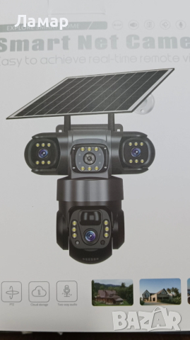 Тройна соларна безжична въртяща камера 4G 12MP работи с СИМ SIM карта мобилни данни от тел. оп, снимка 2 - IP камери - 51596504