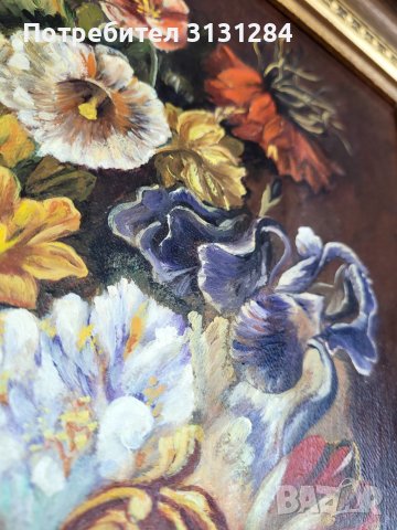 Антикварна  стара Картина   маслени бои  платно  подпис на автора, снимка 8 - Антикварни и старинни предмети - 42473432