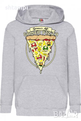 Детски Суитчър/Суитшърт Super mario Gamer Pizza,Super Mario,Игра,Подарък,Изненада,Забавление,Рожден , снимка 2 - Детски анцузи и суичери - 38366359