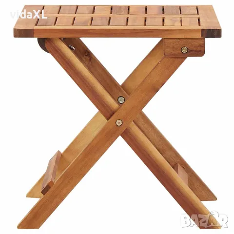 vidaXL Сгъваема градинска кафе маса, 40x40x40 см, акация масив, снимка 2 - Градински мебели, декорация  - 56147689