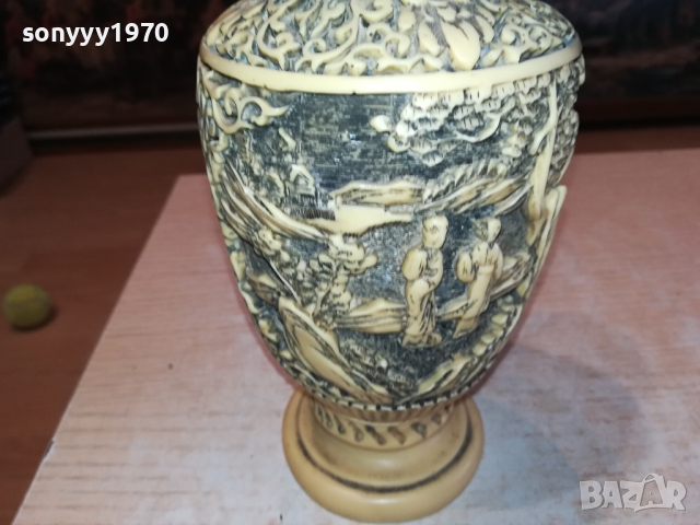 СТАРА ТЕЖКА ВАЗА ОТ ФРАНЦИЯ 1403241440, снимка 5 - Антикварни и старинни предмети - 44761828