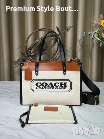 чанти COACH - Cargo Tote Canvas ↔️ 30 cm 🌸 ↕️ 22 cm ☘️ , снимка 8 - Чанти - 54070605