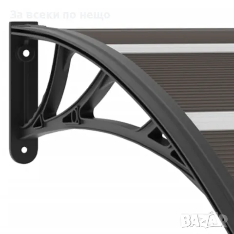 Навес за врата черен 240x100 см PC, снимка 6 - Други - 47287268