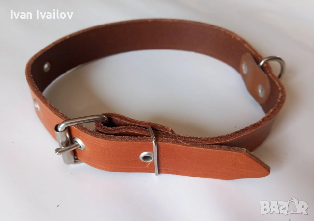 Натурален кожен нашийник (Керемида) – ширина 3 см / дължина 60 см
