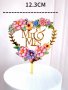 Mr Mrs сърце с цветя пластмасов топер табела украса за сватбена торта сватба