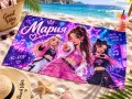 Персонализирана детска хавлиена кърпа с име – пълноцветен печат, снимка 1