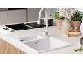 Кухненска Мивка от Гранит модел Копенхаген 780 x 500 Duo - Бяла, снимка 3
