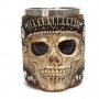 Код 95615 Стилна чаша от полирезин и метал с релефни декорации - череп на индианец, снимка 2