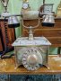Страхотен антикварен немски телефон от оникс с метални орнаменти 