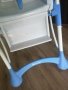Столче за хранене, използвано, син цвят с колелца, снимка 5