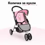 Детска количка за кукли със сенник, предпазен колан и кошница, снимка 1